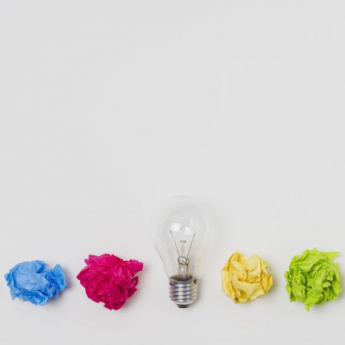 top-view-papel-balls-idea-concept